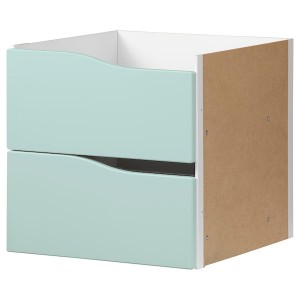 IKEA KALLAX insert with 2 drawers, 13x13 in Wave Shaped / Pale Turquoise, Ikea Ireland | 7693ABQWT