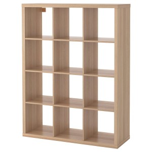 IKEA KALLAX shelf unit, white stained oak effect, 43 7/8x57 5/8 in, Ikea Ireland | 8619SVFED