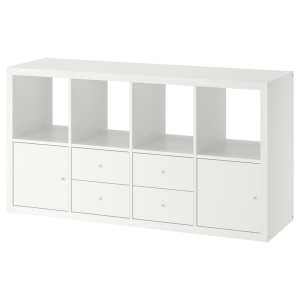 IKEA KALLAX shelf unit with 4 inserts, 30 3/8x57 7/8 in White, Ikea Ireland | 7809UPYBE