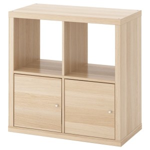 IKEA KALLAX shelf unit with doors, 30 3/8x30 3/8 in White Stained Oak Effect, Ikea Ireland | 6917BMQNI