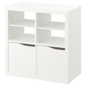 IKEA KALLAX shelving unit, with 2 doors with 2 shelf inserts/wave shaped white, 30 3/8x30 3/8 in, Ikea Ireland | 1572KSTYD