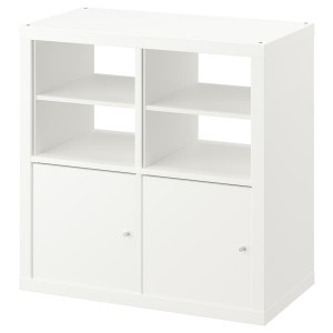 IKEA KALLAX shelving unit, with 2 doors/with 2 shelf inserts white, 30 3/8x30 3/8 in, Ikea Ireland | 2140QNDKO