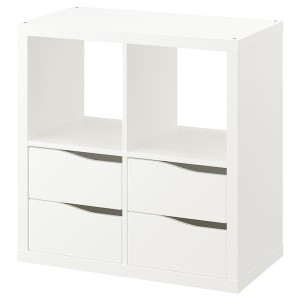 IKEA KALLAX shelving unit, with 4 drawers wave shaped, 30 3/8x30 3/8 in White, Ikea Ireland | 1095JSTLX