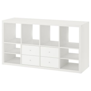IKEA KALLAX shelving unit, with 4 drawers/with 2 shelf inserts, 57 7/8x30 3/8 in White, Ikea Ireland | 3486PSBMG