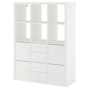 IKEA KALLAX shelving unit with 6 inserts, 44 1/8x57 7/8 in White, Ikea Ireland | 8475QVGKT