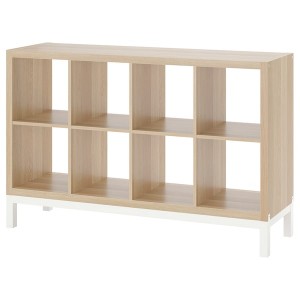 IKEA KALLAX shelving unit with underframe, 57 7/8x37 in White Stained Oak Effect / White, Ikea Ireland | 6190JRBQD