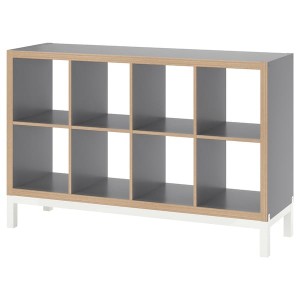 IKEA KALLAX shelving unit with underframe, gray wood effect, 57 7/8x37 in White, Ikea Ireland | 4680FITVS
