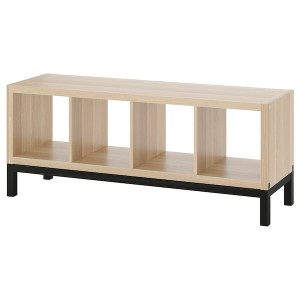 IKEA KALLAX shelving unit with underframe, 57 7/8x23 1/4 in White Stained Oak Effect / Black, Ikea Ireland | 3741TNUSK