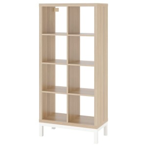 IKEA KALLAX shelving unit with underframe, 30 3/8x64 5/8 in White Stained Oak Effect / White, Ikea Ireland | 0489VSAXR
