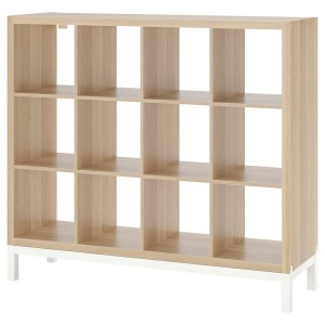IKEA KALLAX shelving unit with underframe, 57 7/8x50 3/4 in White Stained Oak Effect / White, Ikea Ireland | 3109FTXIZ