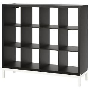 IKEA KALLAX shelving unit with underframe, 57 7/8x50 3/4 in Black / Brown / White, Ikea Ireland | 4568YNHBX