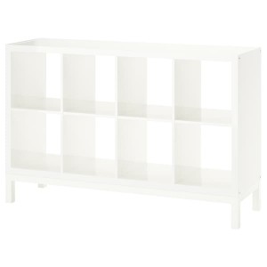 IKEA KALLAX shelving unit with underframe, high-gloss, 57 7/8x37 in White / White, Ikea Ireland | 1062CTLBA