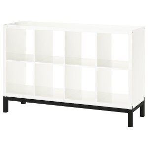 IKEA KALLAX shelving unit with underframe, high-gloss, 57 7/8x37 in White / Black, Ikea Ireland | 9041GMYAO