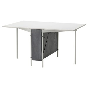 IKEA KALLHÄLL gateleg table with storage, white/light gray, 13/35/57 1/8x38 5/8 in, Ikea Ireland | 1496GQKNT