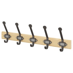 IKEA KARTOTEK rack with 5 hooks, pine/gray, Ikea Ireland | 2786SGNOI