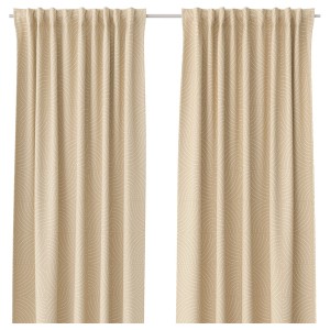 IKEA ÅKERMOLKE curtains, 1 pair, 57x98 in Beige, Ikea Ireland | 2643VIMWF