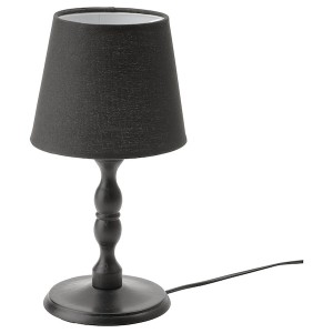 IKEA KINNAHULT table lamp with LED bulb, black ash/black, 14 in, Ikea Ireland | 4195GPMBS