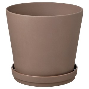 IKEA KLARBÄR plant pot with saucer, indoor/outdoor brown, 9 ½ in, Ikea Ireland | 1520KVLEN