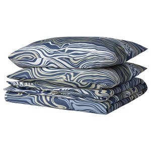 IKEA KLIPPNEJLIKA duvet cover and pillowcase(s), King Blue / Multicolor, Ikea Ireland | 8231BPGDI