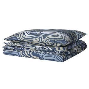 IKEA KLIPPNEJLIKA duvet cover and pillowcase(s), Twin Blue / Multicolor, Ikea Ireland | 5308FHMAG