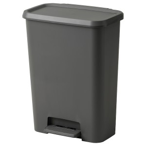 IKEA KNÖCKLA step trash can, dark gray, 13 gallon, Ikea Ireland | 2340SUGNF