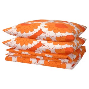 IKEA KRANSMALVA duvet cover and pillowcase(s), Full/Queen (Double/Queen) Orange, Ikea Ireland | 2816NZQHG