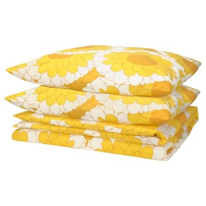 IKEA KRANSMALVA duvet cover and pillowcase(s), Full/Queen (Double/Queen) Yellow, Ikea Ireland | 9816ADYEH