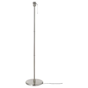 IKEA KRYSSMAST Floor lamp base with LED bulb, nickel plated, Ikea Ireland | 1983KWSBL