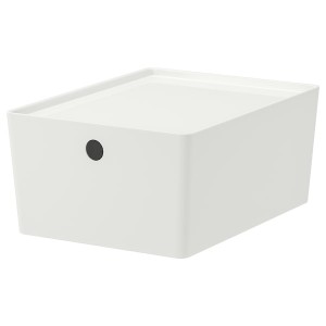 IKEA KUGGIS box with lid, 10 ¼x13 ¾x6 in White, Ikea Ireland | 9632NEMRB