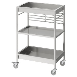 IKEA KUNGSFORS kitchen cart, stainless steel, 23 5/8x15 3/4 in, Ikea Ireland | 7438HEFMT