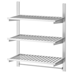 IKEA KUNGSFORS suspension rail w shelves and rail Stainless Steel, Ikea Ireland | 6348UQJZK