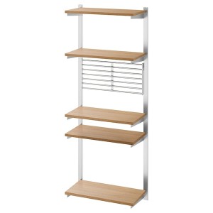 IKEA KUNGSFORS suspension rail with shelf/wll grid Stainless Steel / Ash, Ikea Ireland | 3259FIBRN