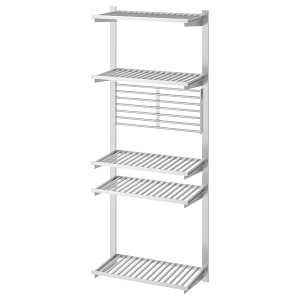 IKEA KUNGSFORS suspension rail with shelf/wll grid Stainless Steel, Ikea Ireland | 7250HQGOF