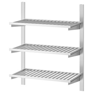 IKEA KUNGSFORS suspension rail with shelves, stainless steel, Ikea Ireland | 4082FPOKX