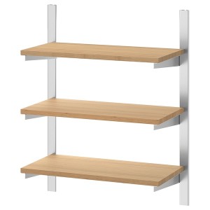 IKEA KUNGSFORS suspension rail with shelves, 23 5/8 in Stainless Steel / Bamboo, Ikea Ireland | 8620MRJPB