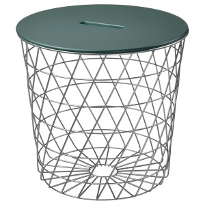 IKEA KVISTBRO Storage table, 17 3/8 in Silver Color / Dark Gray / Green, Ikea Ireland | 8264HPDJO