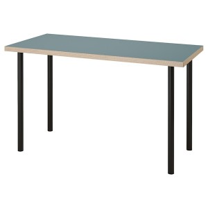 IKEA LAGKAPTEN / ADILS desk, 47 1/4x23 5/8 in Gray / Turquoise / Black, Ikea Ireland | 9857FXRJI