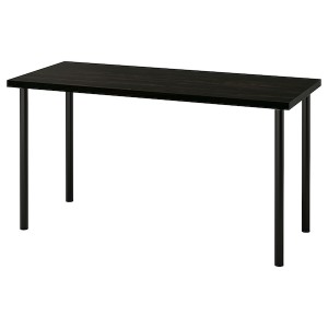 IKEA LAGKAPTEN / ADILS desk, 55 1/8x23 5/8 in Black / Brown / Black, Ikea Ireland | 7281VFMXA