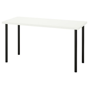 IKEA LAGKAPTEN / ADILS desk, 55 1/8x23 5/8 in White / Black, Ikea Ireland | 3925SRHMB