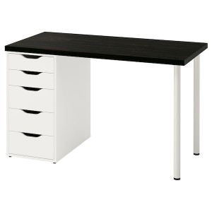 IKEA LAGKAPTEN / ALEX desk, 47 1/4x23 5/8 in Black / Brown / White, Ikea Ireland | 2397CPRWA