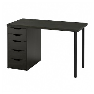 IKEA LAGKAPTEN / ALEX desk, 47 1/4x23 5/8 in Black / Brown / Black, Ikea Ireland | 1795LWGRB