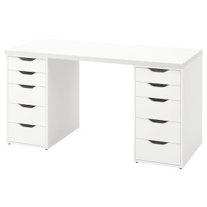 IKEA LAGKAPTEN / ALEX desk, 55 1/8x23 5/8 in White, Ikea Ireland | 9762HVQGB
