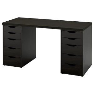 IKEA LAGKAPTEN / ALEX desk, 55 1/8x23 5/8 in Black / Brown, Ikea Ireland | 1732PKFLI