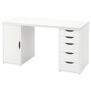 IKEA LAGKAPTEN / ALEX desk, 55 1/8x23 5/8 in White, Ikea Ireland | 4321OQWXZ
