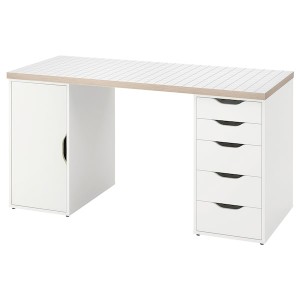 IKEA LAGKAPTEN / ALEX desk, 55 1/8x23 5/8 in White / Anthracite, Ikea Ireland | 2706ASOPR