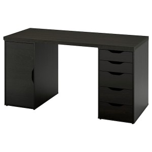 IKEA LAGKAPTEN / ALEX desk, 55 1/8x23 5/8 in Black / Brown / Black, Ikea Ireland | 8905WBTCJ