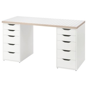 IKEA LAGKAPTEN / ALEX desk, 55 1/8x23 5/8 in White Anthracite / White, Ikea Ireland | 4371SJETY