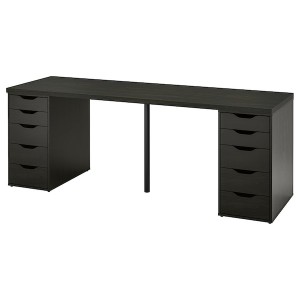 IKEA LAGKAPTEN / ALEX desk, 78 3/4x23 5/8 in Black / Brown / Black, Ikea Ireland | 2703FUJXH