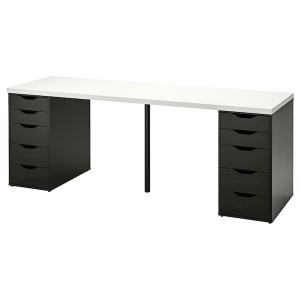 IKEA LAGKAPTEN / ALEX desk, 78 3/4x23 5/8 in White / Black / Brown, Ikea Ireland | 3604UHZTL