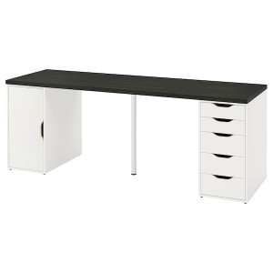 IKEA LAGKAPTEN / ALEX desk, 78 3/4x23 5/8 in Black / Brown / White, Ikea Ireland | 4128YHOMF